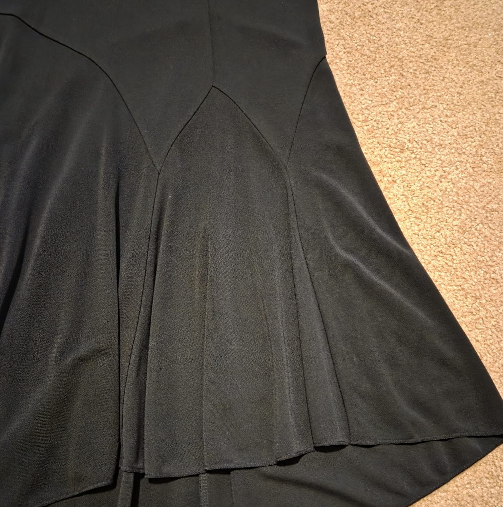 Matte Jersey Black Hi-Low Skirt - Picture 3 of 6